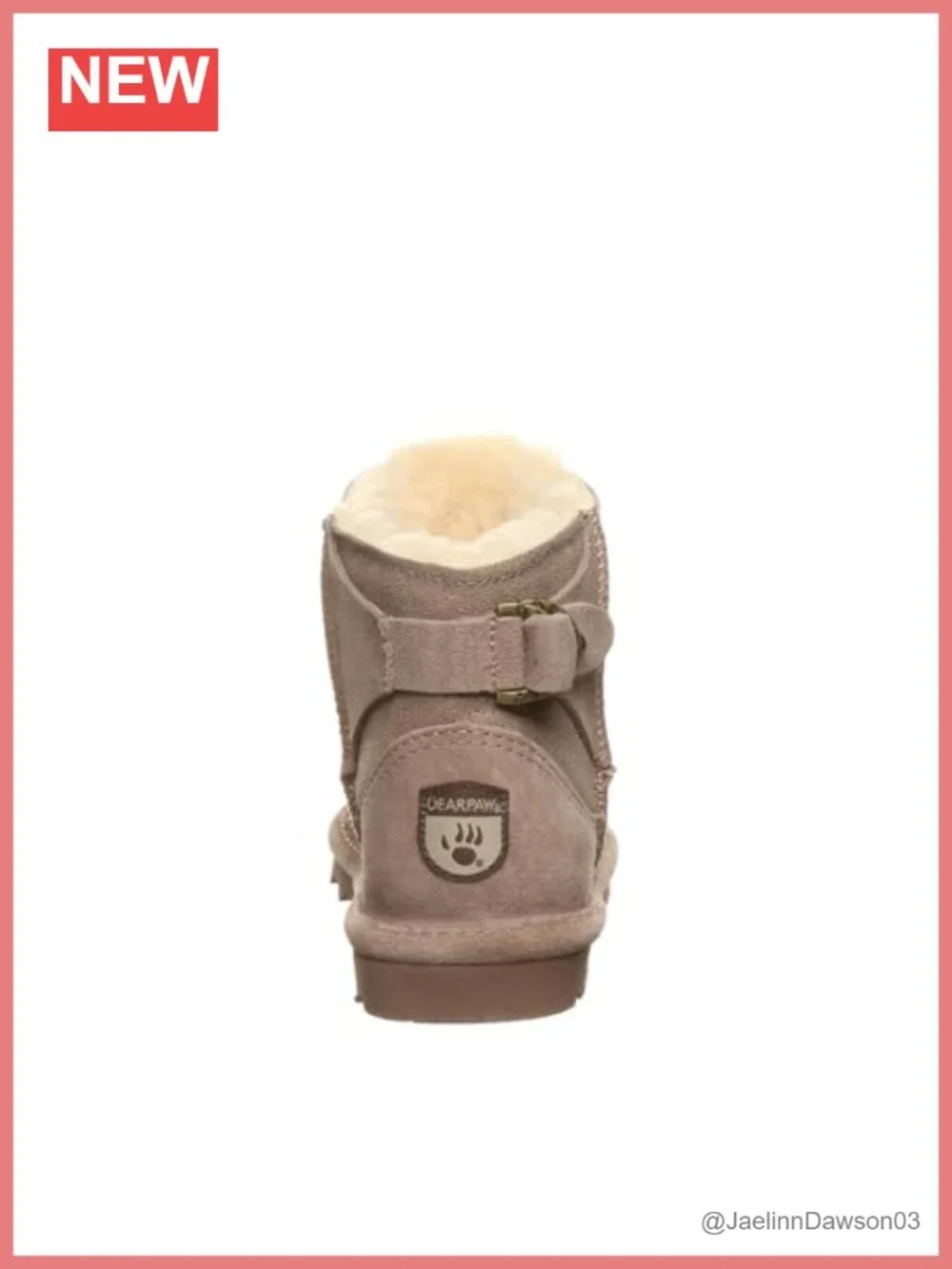BEARPAW Betty Youth Ankle Boot Suede Sheepskin Blend Lined Water Repellent